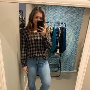 Lord & Taylor - Plaid Long-sleeve Button Blouse​​